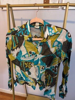 Taylor Button-Up Shirt in Teal, Olive & Black